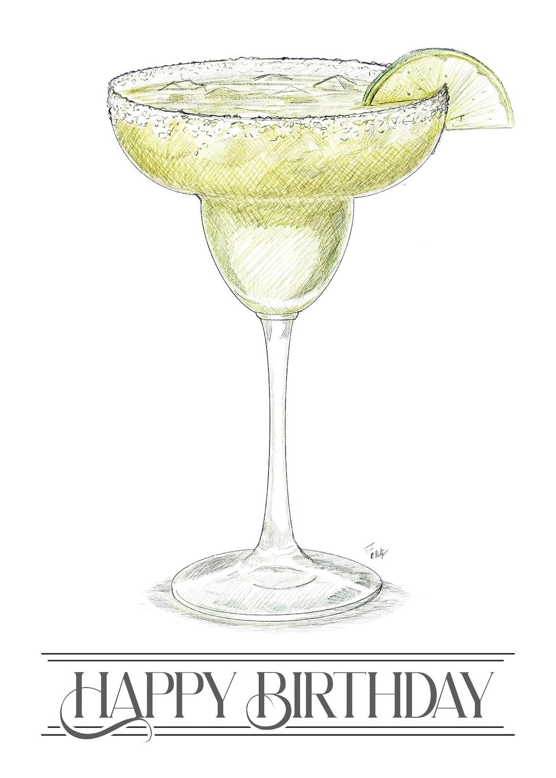 Margarita Recipe Birthday Card | 21 | Cocktail | Margarita Postcard | Digital Download | Print ...