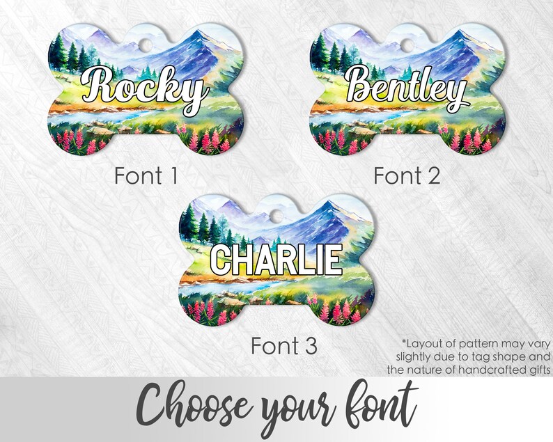Mountains Dog Tag Personalized Pet tag Boy Dog Tag For Dog Wanderlust Dog Tag For Dog Rustic Dog Tag Wilderness Pet Tag Dog Name Tag