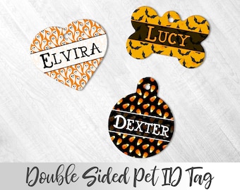 Halloween Pet Tag, Candy Corn Pet ID Tag, Halloween Dog Tag for Dog, Dog Name Tag, Custom Spooky Dog Tag, Halloween Cat, Ghosts Pet ID Tag