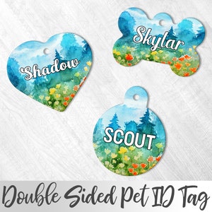 Trees Dog Tag, Wilderness Dog Tag, Outdoors Personalized Pet ID Tag for Dog, Rustic Dog Tag, Wanderlust Dog, Dog Tag For Dog, Round Dog Tag