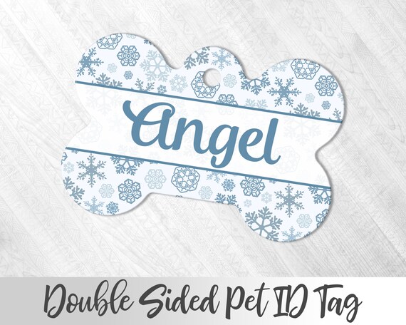 Snowflakes Pet Tag, Christmas Pet Accessory, Cute Pet Tag, Dog Tag for Dog, Christmas Gift Dog Lover, Snowflake Cat Tag, Christmas Tag Cat