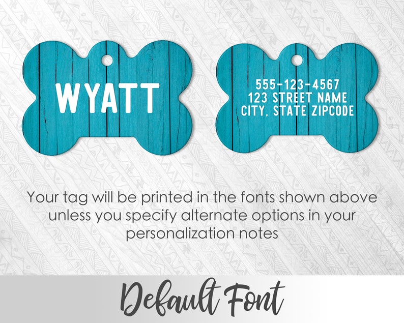 Faux Wood Pet ID Tag Rustic Dog Tag Personalized Pet ID Tag Etsy