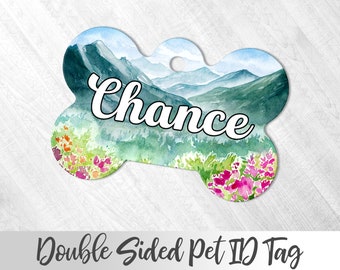 Rustic Dog Tag, Wilderness Pet Tag, Mountains Dog Tag, Country Dog Tag, Dog Name ID Tag, Custom Dog Tag, Wanderlust Dog, Dog Tag For Dog