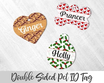 Christmas Pet Tag, Santa Pet Tag, Winter Pet tag, Name Tag for Dog, Mistletow Dog Tag, Festive Dog Tag, Holiday Cat Tag, Cute Pet Tag