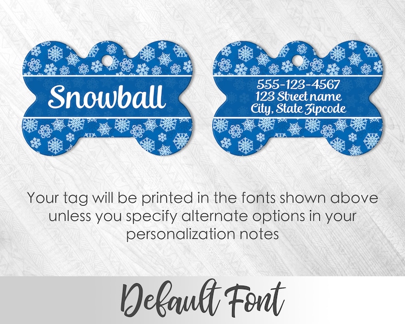 Snowflakes Pet Tag Christmas Pet Accessory Cute Pet Tag Dog Etsy