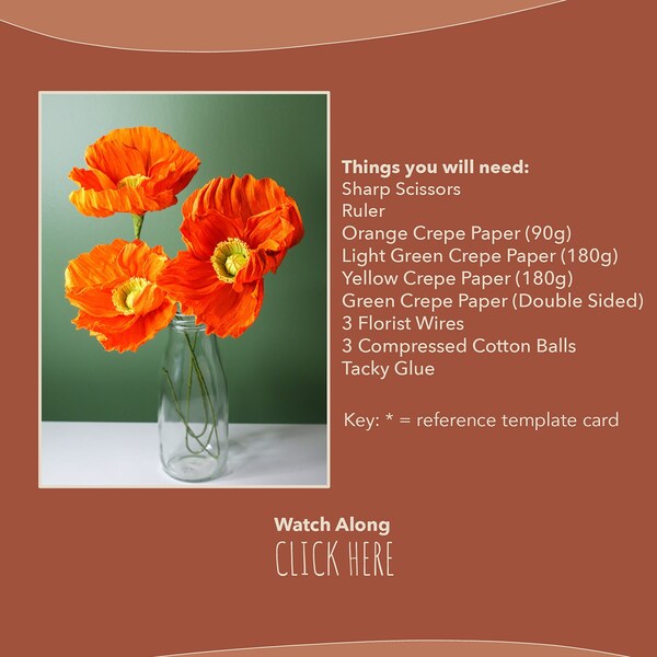 Crepe Paper Poppy Tutorial - Digital Download