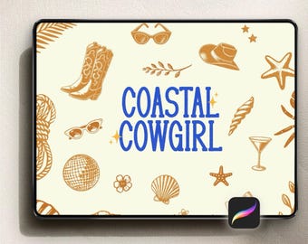 50 Coastal Cowgirl Stamp Brushes for Procreate - DIGITAL DOWNLOAD