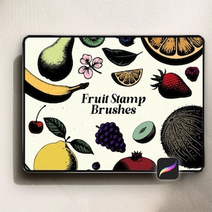 50 Fruit Stamp Brushes for Procreate - DIGITAL DOWNLOAD