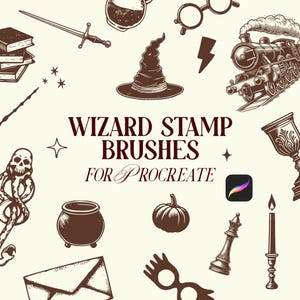 55 Wizard Stamp Brushes for Procreate - DIGITAL DOWNLOAD