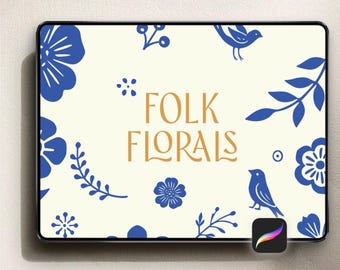 50 pędzli do stempli z motywem kwiatowym do Procreate – POBIERZ CYFROWO