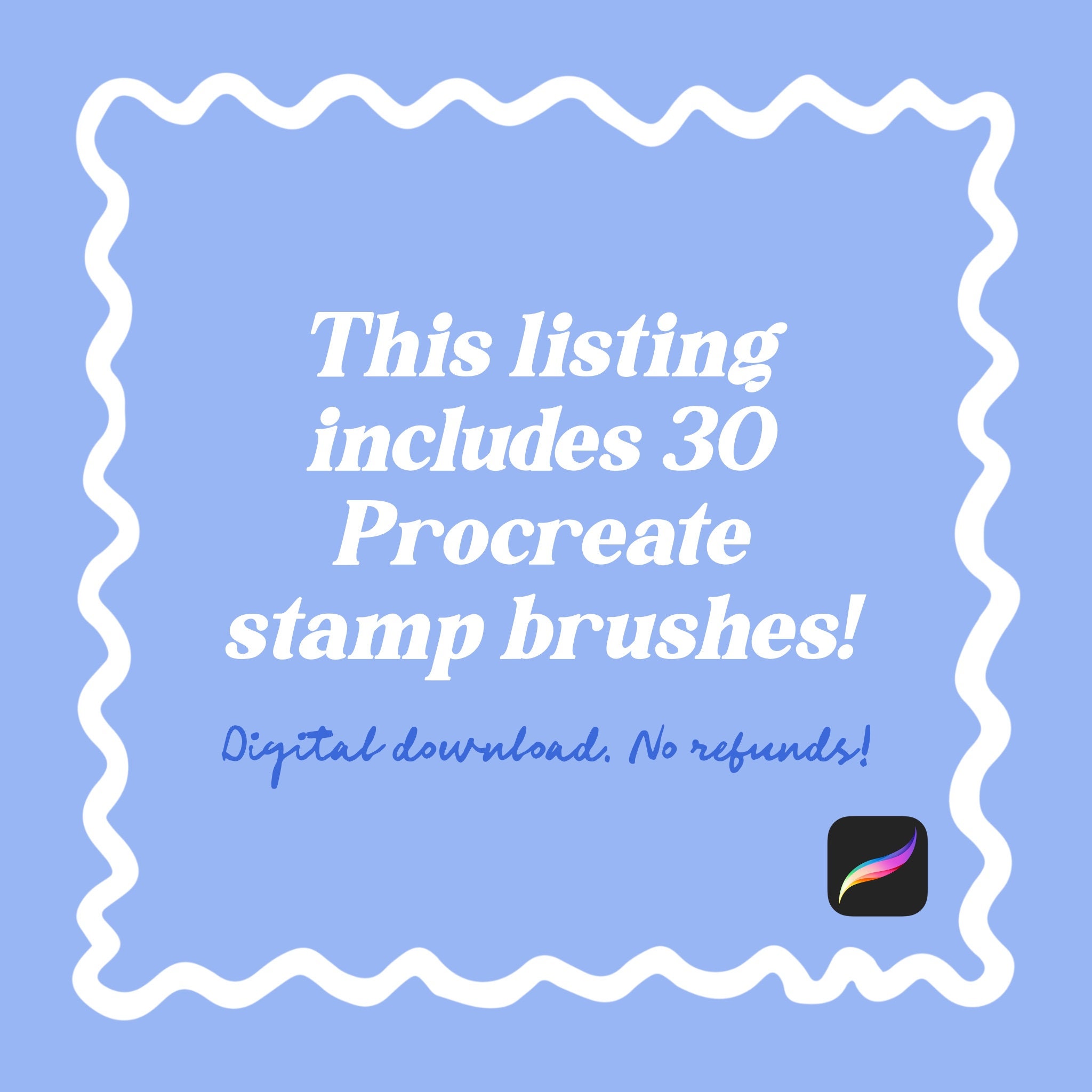 30 Botanical Postage Stamps Brush Set for Procreate - DIGITAL DOWNLOAD ...