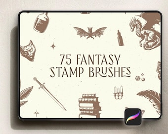75 Fantasy Stamp Brushes for Procreate - DIGITAL DOWNLOAD