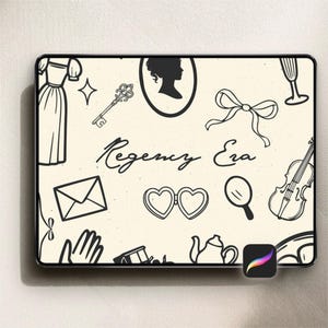 55 Regency Era Stamp Brushes for Procreate - DIGITAL DOWNLOAD