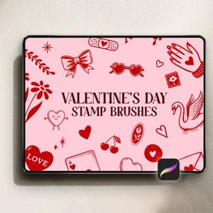 50 Valentine's Day Stamp Brushes for Procreate - DIGITAL DOWNLOAD