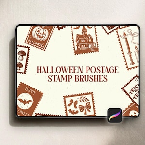 Halloween Postage Stamp Brushes for Procreate - DIGITAL DOWNLOAD