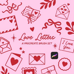 Love Letter Stamp Brushes for Procreate - DIGITAL DOWNLOAD