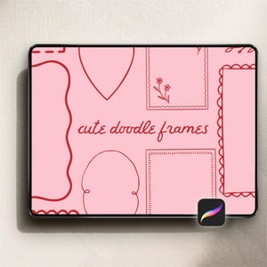 30 süße Doodle Frame Stempel für Procreate - DIGITALER DOWNLOAD