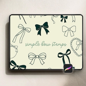 35 Simple Bow Stamp Brushes for Procreate - DIGITAL DOWNLOAD
