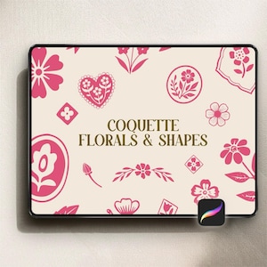 75 Coquette Floral & Shape Stamp Brushes for Procreate - DIGITAL DOWNLOAD