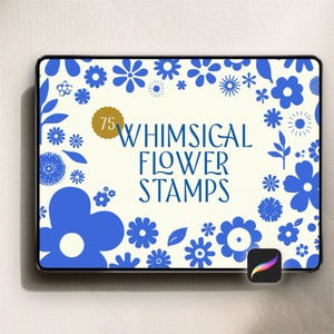 75 Whimsical Flower Stamp Brushes for Procreate - DIGITAL DOWNLOAD