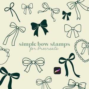 35 Simple Bow Stamp Brushes for Procreate - DIGITAL DOWNLOAD