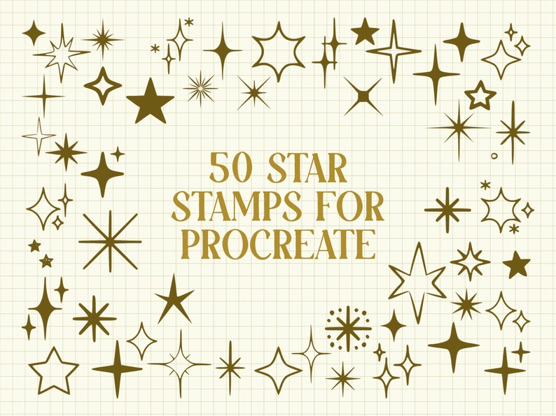 50 Star Stamp Brushes for Procreate - DIGITAL DOWNLOAD - Etsy