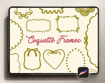 50 pędzli do stempli Coquette Frame do Procreate – POBIERZ CYFROWO