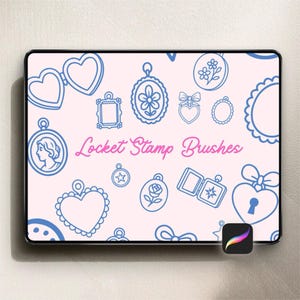55 Locket Stamp Brushes for Procreate - DIGITAL DOWNLOAD