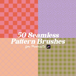 50 Seamless Pattern Brushes for Procreate - DIGITAL DOWNLOAD