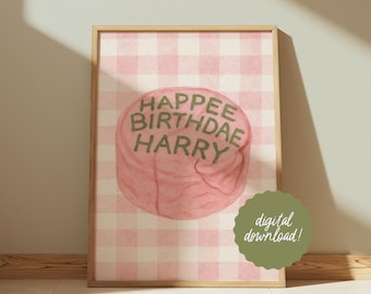 Impresión de póster de pastel de cumpleaños de mago - DESCARGA DIGITAL