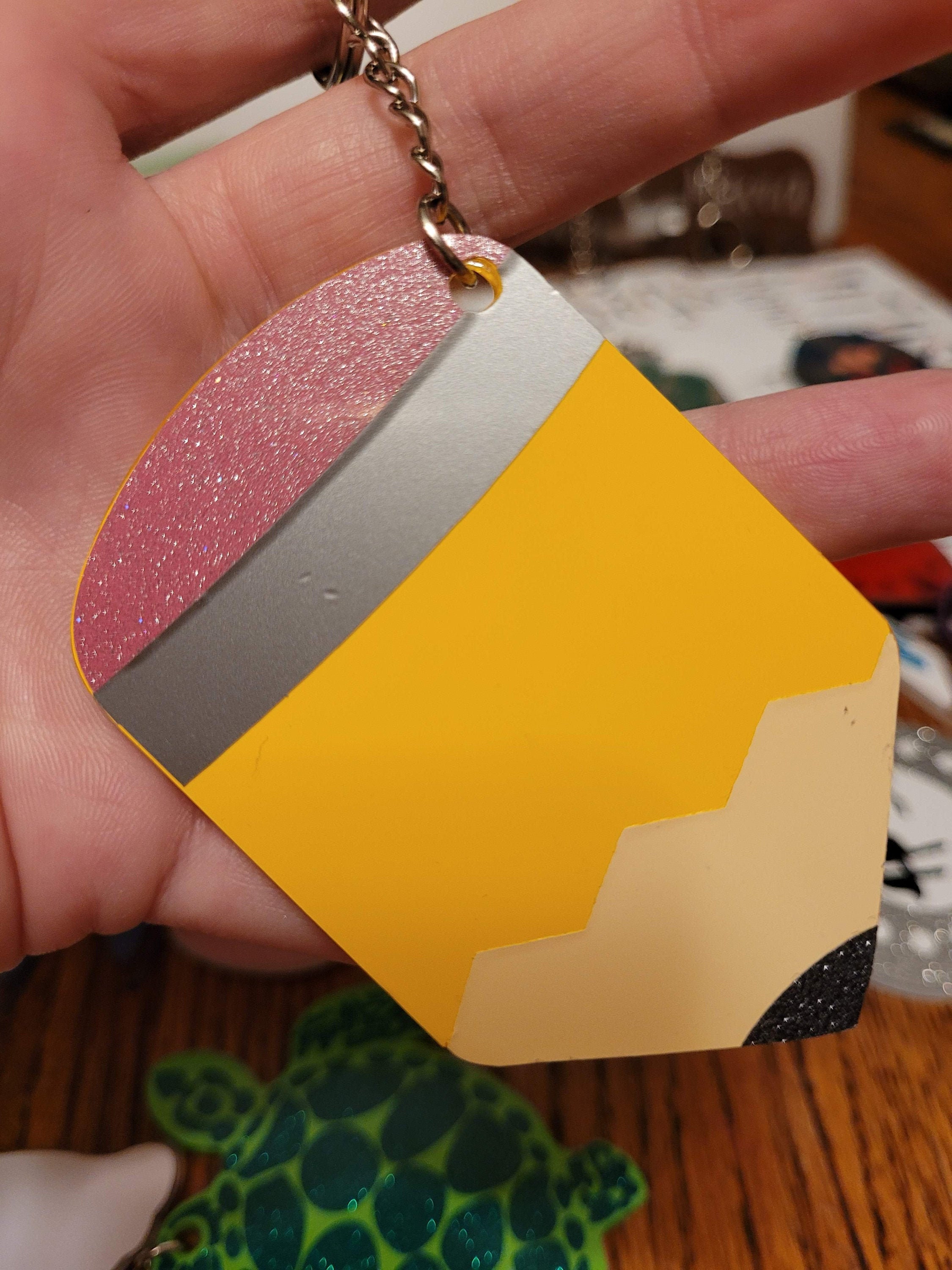 Pencil Keychain Etsy