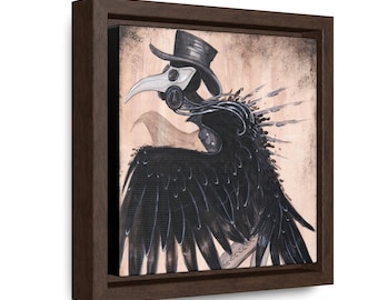 Plague Doctor SteamPunk Framed Premium Gallery Wrap Canvas