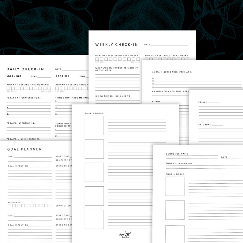 May include: A printable planner with sections for daily, weekly, and goal planning. The planner includes sections for tracking gratitude, intentions, and mini-milestones. The planner is designed to help users stay organised and focused on their goals.