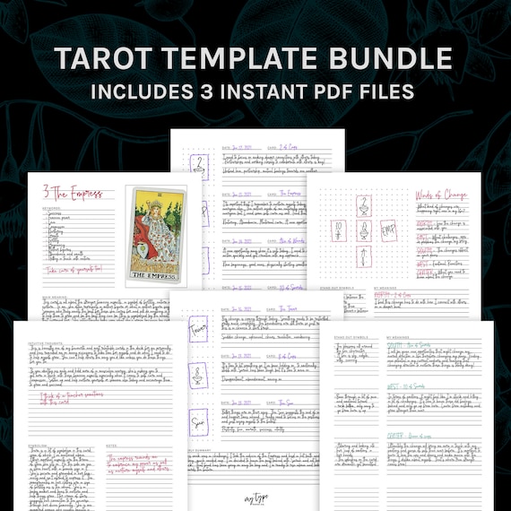 Tarot Reading Journal Printable | Tarot Spread Journal & Study Tracker | PDF Download
