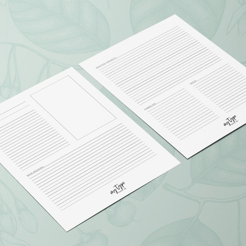 May include: Two printable worksheets with lined sections for writing. The worksheets are titled "Objective/Prospects" and "Main Meaning". The bottom right corner of each sheet has the logo "my type paper co."