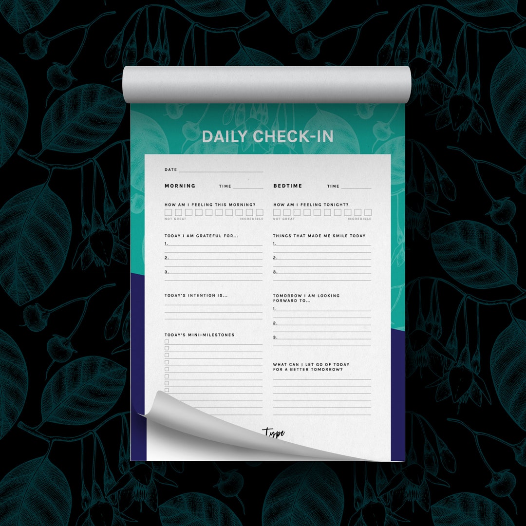Daily Check-in - Gratitude and Positivity Journal Notepad - Etsy