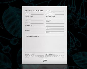 Journal de projet et agenda au crochet | PDF imprimable