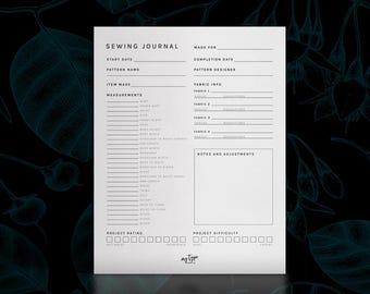 Journal de projets de couture et agenda de patrons | PDF imprimable
