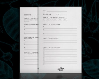 Daily Check-in Reflection Journal Pages | Half US Letter Sized | Printable Planner PDF