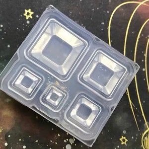 Molde em miniatura para casa de bonecas, placa de molho 3d/placa quadrada, molde macio de silicone diy para argila de polímero/artesanato em resina