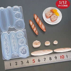 Miniaturform Puppenhaus 3D Französisches langes Brot diy weiche Silikonform für Polymer clays basteln