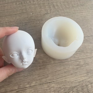 Miniature doll head 1/4/,1/12,1/8 scales chibi doll face diy silicone soft mold for polymer clay crafting /resin