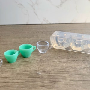 Molde em miniatura para casa de bonecas 3d, cappuccino, xícara de café, faça você mesmo, molde macio de silicone para artesanato em argila de polímero e resina uv