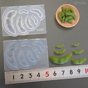 Miniature mold dollhouse 3D long beans diy silicone soft mold for polymer clays