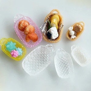 Miniature mold dollhouse 3D basket silicone soft mold diy resin crafting/polymer clay