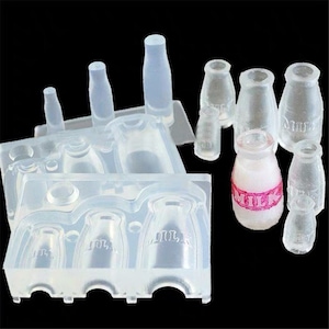 Diy miniature mold dollhouse milk bottle 3D uv resin silicone soft mold