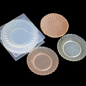 Miniature mold dollhouse 3D plate soft mold. Polymer clay resin plate mold.
