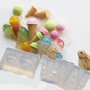 Miniaturform Puppenhaus 3D Eistüte diy Silikonform für Harz Handwerk und Polymer clays clays