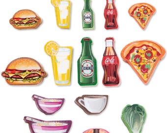 Adesivi Premium per pezzi del gioco Food Chain Magnate - Oltre 400 adesivi - Gioco base ed espansione Ketchup (accessorio non ufficiale)