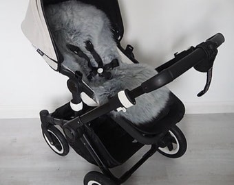 black sheepskin pram liner